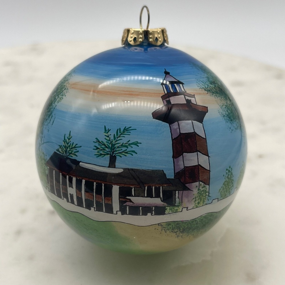Hilton Head‎ Lighthouse Christmas Ornament 1999 FIGI Inside Art